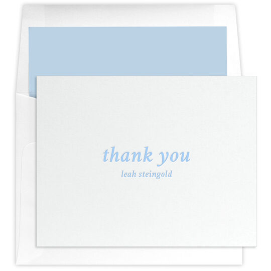 Simple Thank You Folded Note Cards - Letterpress